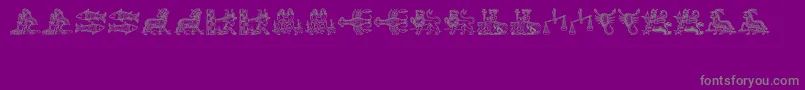 Fonte Tierkreis – fontes cinzas em um fundo violeta