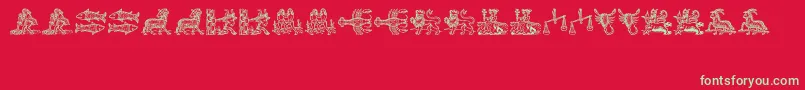 Fonte Tierkreis – fontes verdes em um fundo vermelho