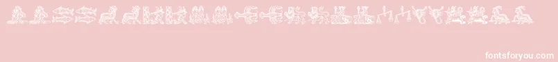 Tierkreis-Schriftart – Weiße Schriften auf rosa Hintergrund