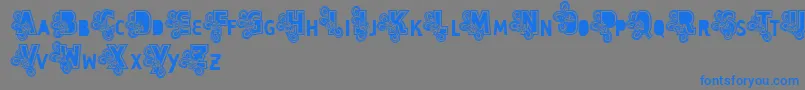 Vtkscapsloco Font – Blue Fonts on Gray Background