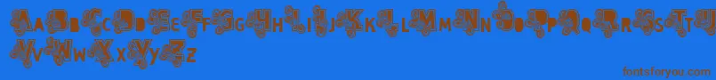 Vtkscapsloco Font – Brown Fonts on Blue Background