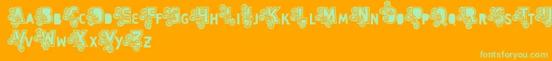 Vtkscapsloco Font – Green Fonts on Orange Background