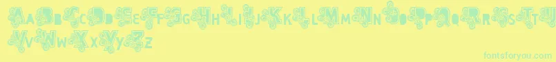Vtkscapsloco Font – Green Fonts on Yellow Background