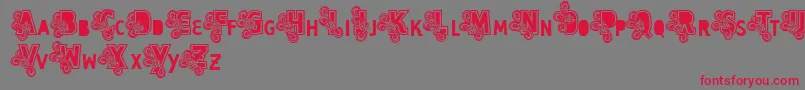Vtkscapsloco Font – Red Fonts on Gray Background