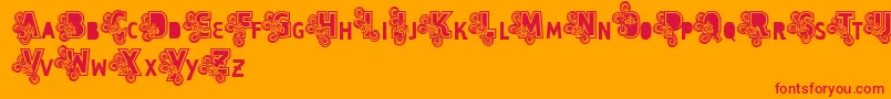Vtkscapsloco Font – Red Fonts on Orange Background