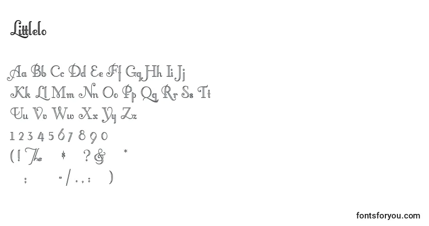 Czcionka Littlelo – alfabet, cyfry, specjalne znaki