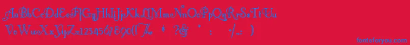 Littlelo Font – Blue Fonts on Red Background