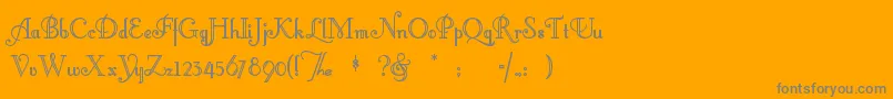 Littlelo-Schriftart – Graue Schriften auf orangefarbenem Hintergrund