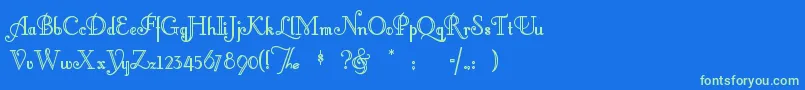 Littlelo Font – Green Fonts on Blue Background