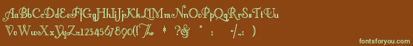 Littlelo Font – Green Fonts on Brown Background