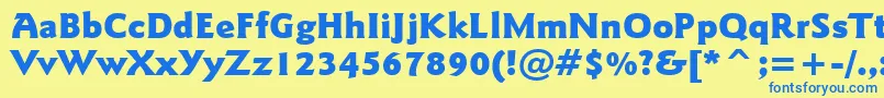 GoudySansBlackBt Font – Blue Fonts on Yellow Background