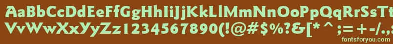 GoudySansBlackBt-fontti – vihreät fontit ruskealla taustalla