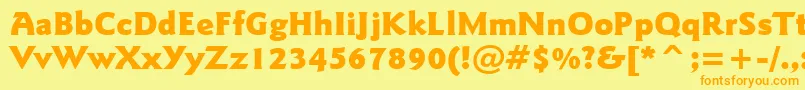 GoudySansBlackBt Font – Orange Fonts on Yellow Background