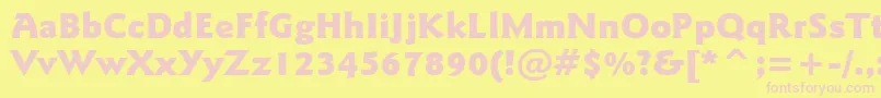 フォントGoudySansBlackBt – ピンクのフォント、黄色の背景