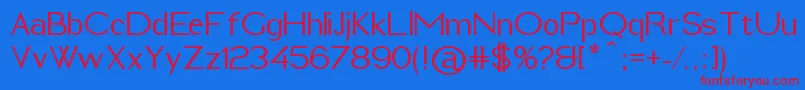 Fonte ImeldaMedium – fontes vermelhas em um fundo azul