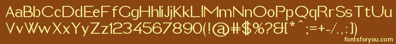 Czcionka ImeldaMedium – żółte czcionki na brązowym tle