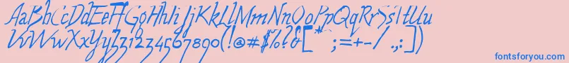 Saiba mais sobre a fonte WolvenScript Fonte WolvenScript – fontes azuis em um fundo rosa