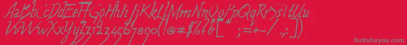 WolvenScript-Schriftart – Graue Schriften auf rotem Hintergrund
