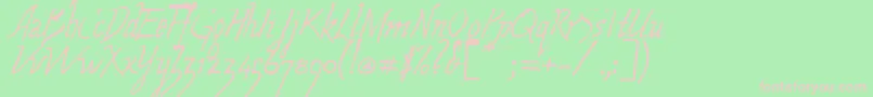 WolvenScript-Schriftart – Rosa Schriften auf grünem Hintergrund