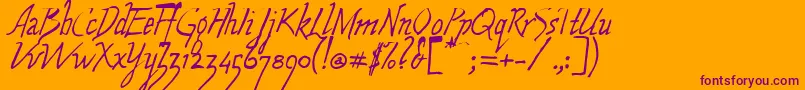 WolvenScript Font – Purple Fonts on Orange Background