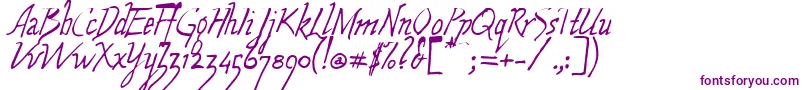 WolvenScript-fontti – violetit fontit valkoisella taustalla