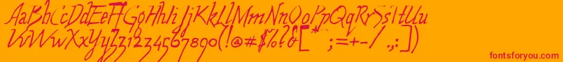 WolvenScript Font – Red Fonts on Orange Background