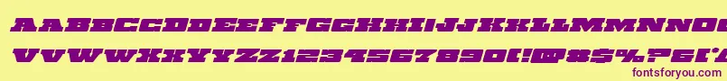 Chicagoexpressexpandital Font – Purple Fonts on Yellow Background