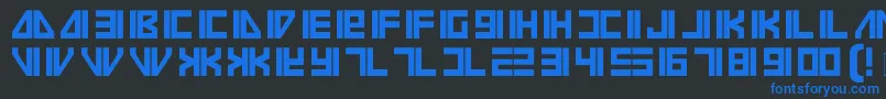 VilmosMagyar Font – Blue Fonts on Black Background