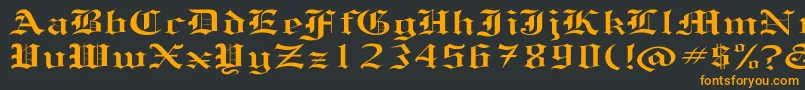 フォントHelenaEx – 黒い背景にオレンジの文字