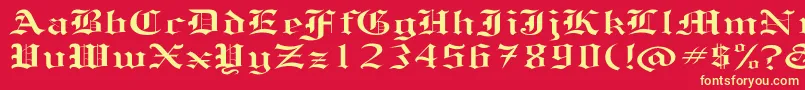 HelenaEx Font – Yellow Fonts on Red Background