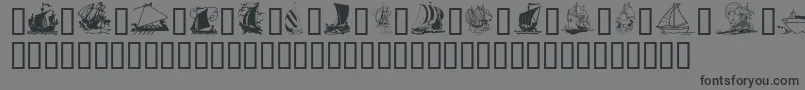 フォントGeShipsAhoy – 黒い文字の灰色の背景