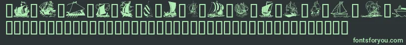 フォントGeShipsAhoy – 黒い背景に緑の文字