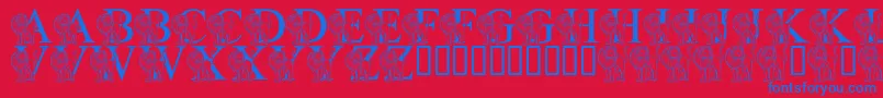 LmsLIsForLion Font – Blue Fonts on Red Background