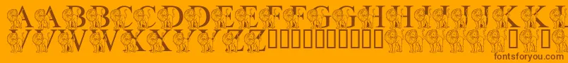 Więcej informacji o czcionce LmsLIsForLion Czcionka LmsLIsForLion – brązowe czcionki na pomarańczowym tle