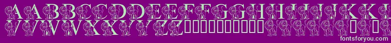 LmsLIsForLion Font – Green Fonts on Purple Background