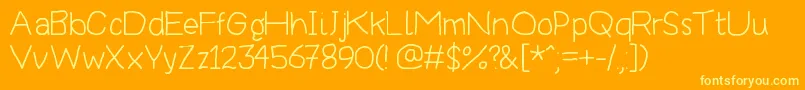 Czcionka Thoroughbred – żółte czcionki na pomarańczowym tle