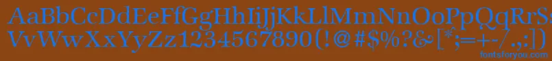 ZabriskieinternationalRegular Font – Blue Fonts on Brown Background