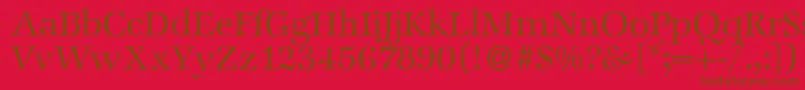 ZabriskieinternationalRegular-fontti – ruskeat fontit punaisella taustalla