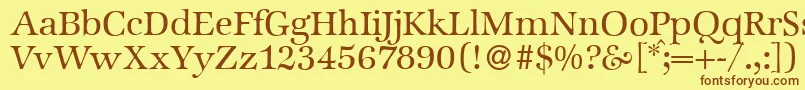 More about ZabriskieinternationalRegular Font ZabriskieinternationalRegular Font – Brown Fonts on Yellow Background