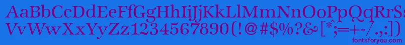 ZabriskieinternationalRegular Font – Purple Fonts on Blue Background