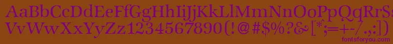 ZabriskieinternationalRegular-Schriftart – Violette Schriften auf braunem Hintergrund