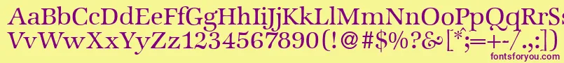 ZabriskieinternationalRegular Font – Purple Fonts on Yellow Background