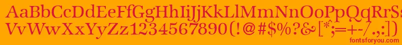 Шрифт ZabriskieinternationalRegular – красные шрифты на оранжевом фоне
