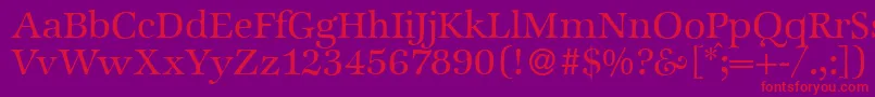 ZabriskieinternationalRegular-Schriftart – Rote Schriften auf violettem Hintergrund