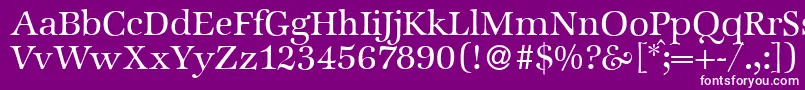 ZabriskieinternationalRegular-Schriftart – Weiße Schriften auf violettem Hintergrund