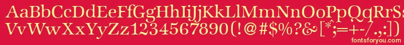 フォントZabriskieinternationalRegular – 黄色の文字、赤い背景