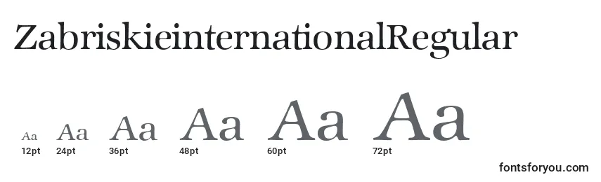 ZabriskieinternationalRegular Font Sizes