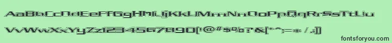 KubraHollow Font – Black Fonts on Green Background