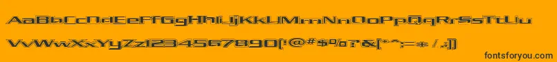 KubraHollow-Schriftart – Schwarze Schriften auf orangefarbenem Hintergrund