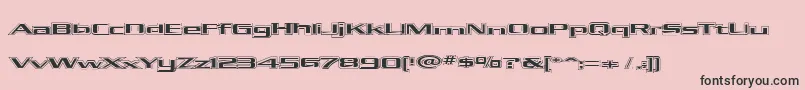 KubraHollow-fontti – mustat fontit vaaleanpunaisella taustalla